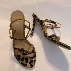 Stuart Weizman Women’s Animal Print Fur Heels Size 9
